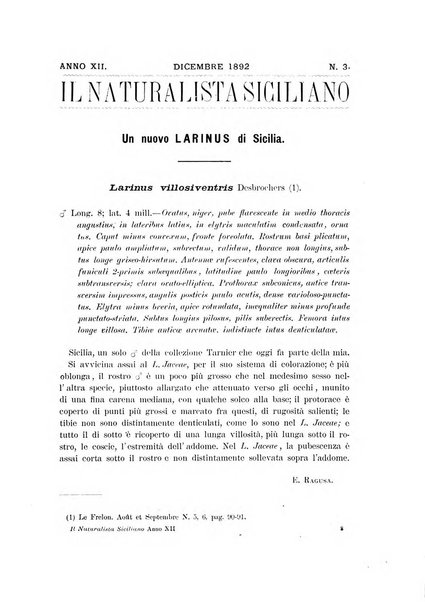 Il naturalista siciliano giornale di scienze naturali