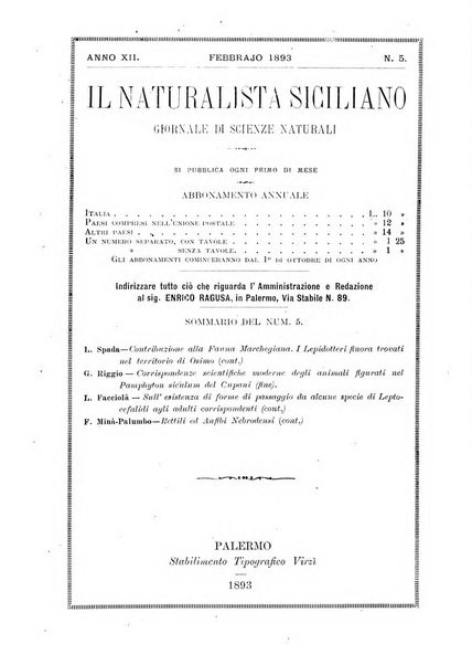 Il naturalista siciliano giornale di scienze naturali