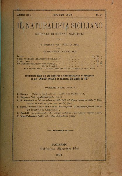 Il naturalista siciliano giornale di scienze naturali
