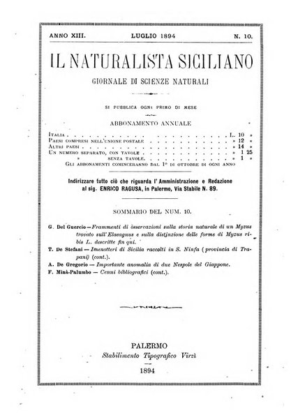 Il naturalista siciliano giornale di scienze naturali