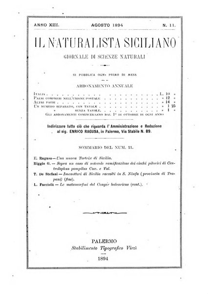 Il naturalista siciliano giornale di scienze naturali