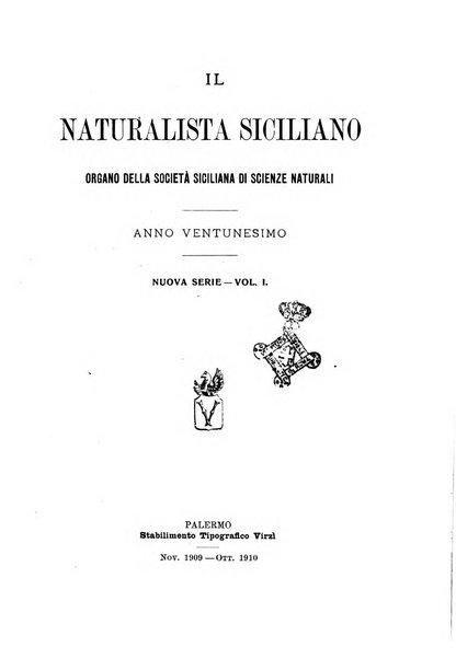 Il naturalista siciliano giornale di scienze naturali