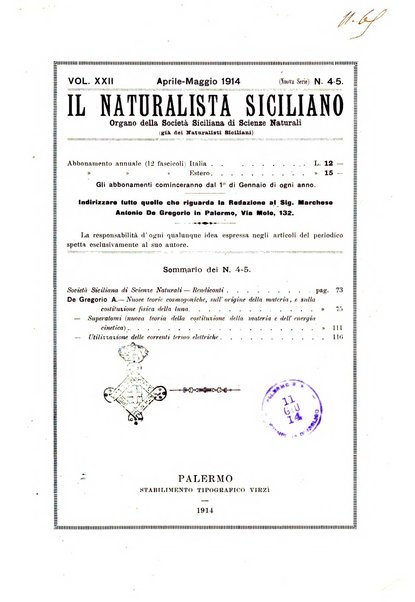 Il naturalista siciliano giornale di scienze naturali