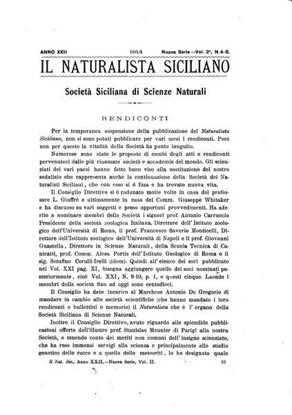 Il naturalista siciliano giornale di scienze naturali