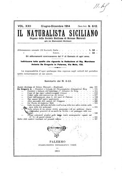 Il naturalista siciliano giornale di scienze naturali