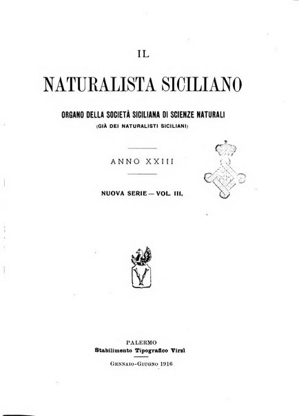 Il naturalista siciliano giornale di scienze naturali