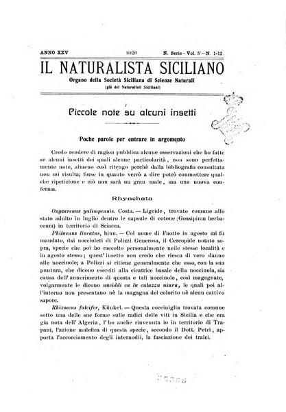 Il naturalista siciliano giornale di scienze naturali