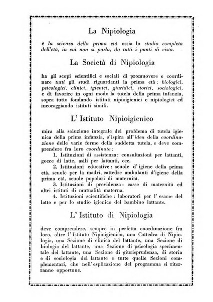 La nipiologia rivista internazionale trimestrale di tutti gli studi scientifici sulla prima età