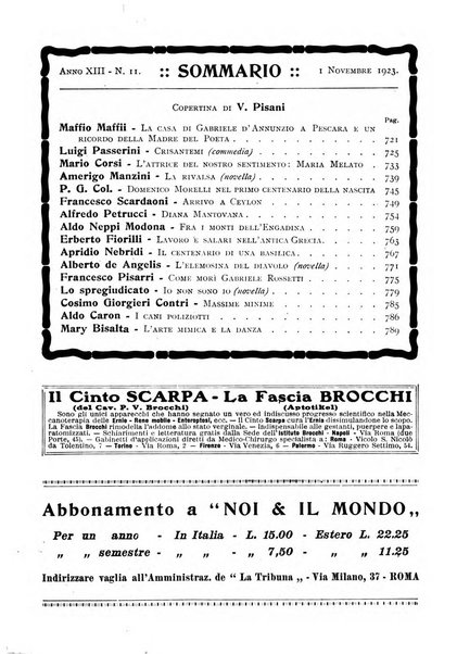 Noi e il mondo rivista mensile de La tribuna