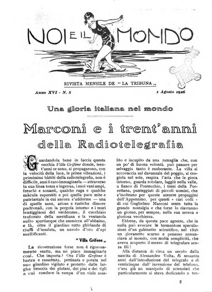 Noi e il mondo rivista mensile de La tribuna