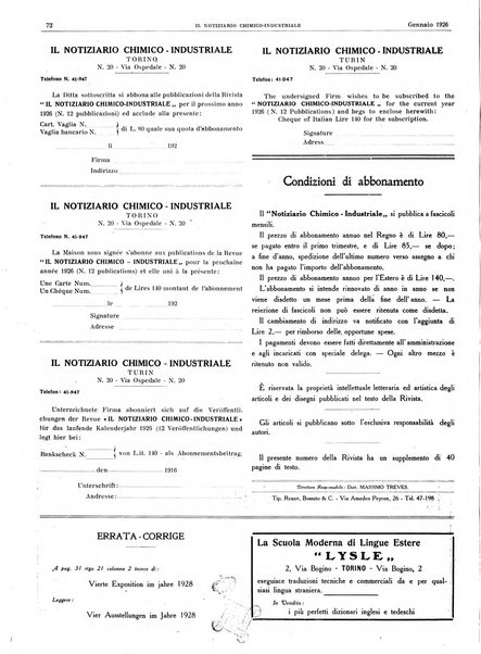 Il notiziario chimico industriale rivista internazionale di chimica