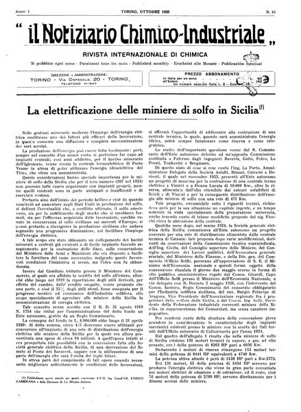 Il notiziario chimico industriale rivista internazionale di chimica