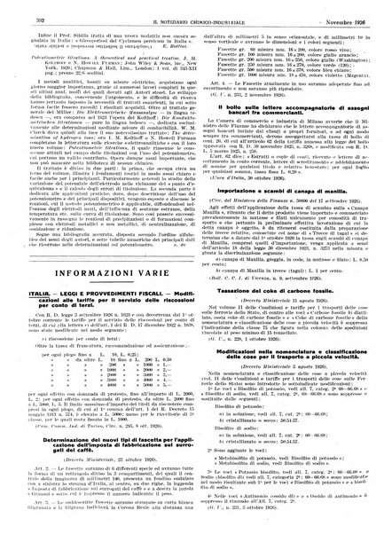 Il notiziario chimico industriale rivista internazionale di chimica