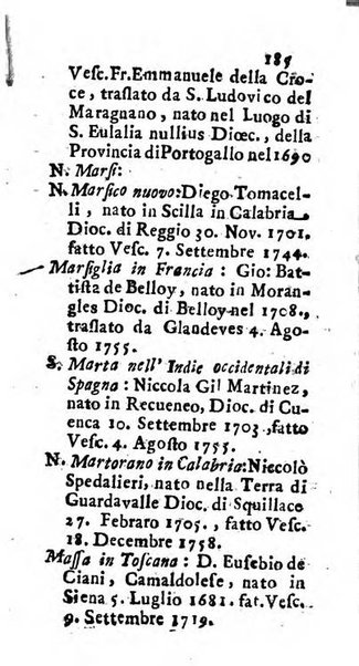 Notizie per l'anno ... secondo il martirologio romano..