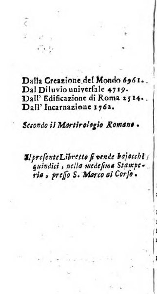 Notizie per l'anno ... secondo il martirologio romano..