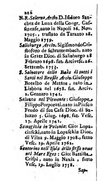 Notizie per l'anno ... secondo il martirologio romano..