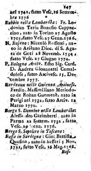 Notizie per l'anno ... secondo il martirologio romano..