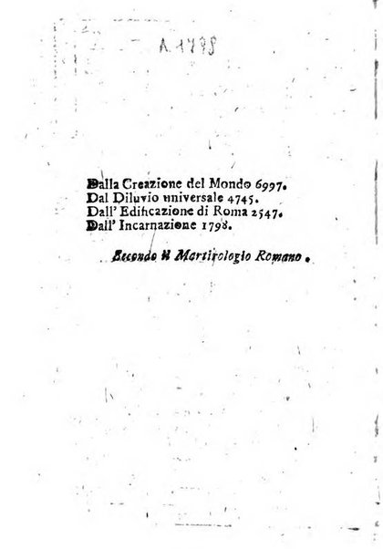 Notizie per l'anno ... secondo il martirologio romano..