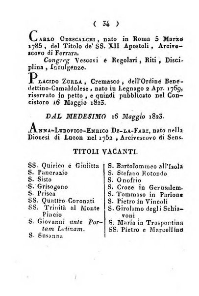 Notizie per l'anno ... secondo il martirologio romano..