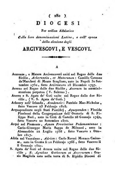 Notizie per l'anno ... secondo il martirologio romano..