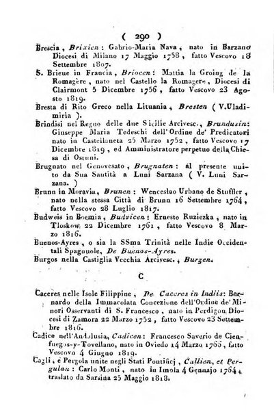 Notizie per l'anno ... secondo il martirologio romano..