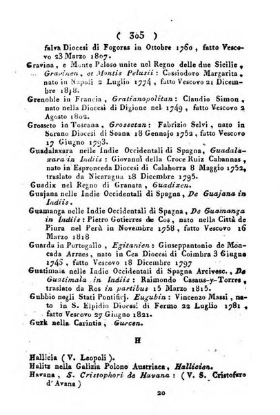 Notizie per l'anno ... secondo il martirologio romano..