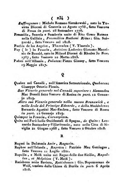 Notizie per l'anno ... secondo il martirologio romano..