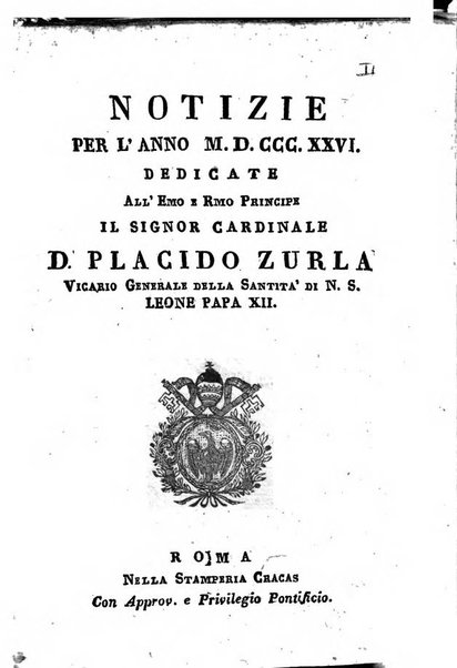 Notizie per l'anno ... secondo il martirologio romano..