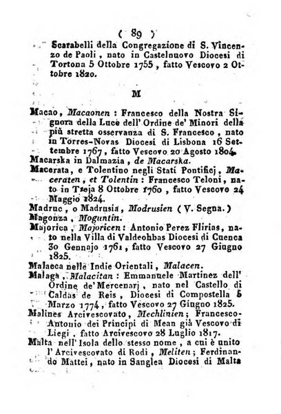 Notizie per l'anno ... secondo il martirologio romano..