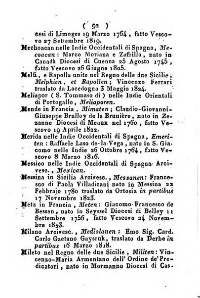 Notizie per l'anno ... secondo il martirologio romano..