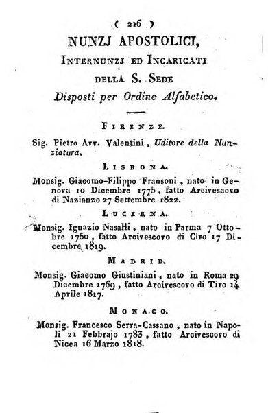 Notizie per l'anno ... secondo il martirologio romano..