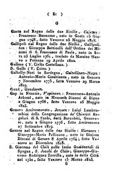 Notizie per l'anno ... secondo il martirologio romano..