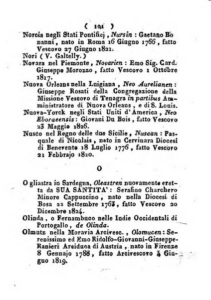 Notizie per l'anno ... secondo il martirologio romano..