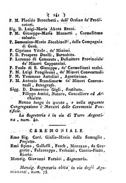 Notizie per l'anno ... secondo il martirologio romano..