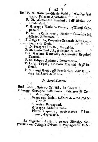 Notizie per l'anno ... secondo il martirologio romano..