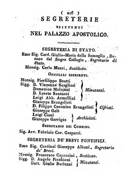 Notizie per l'anno ... secondo il martirologio romano..