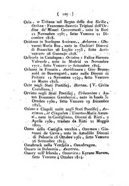 Notizie per l'anno ... secondo il martirologio romano..