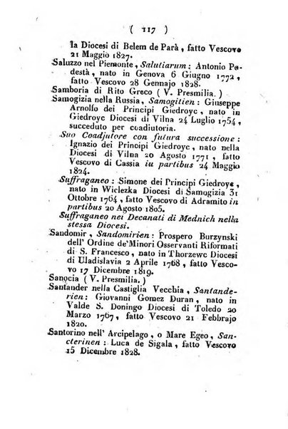 Notizie per l'anno ... secondo il martirologio romano..