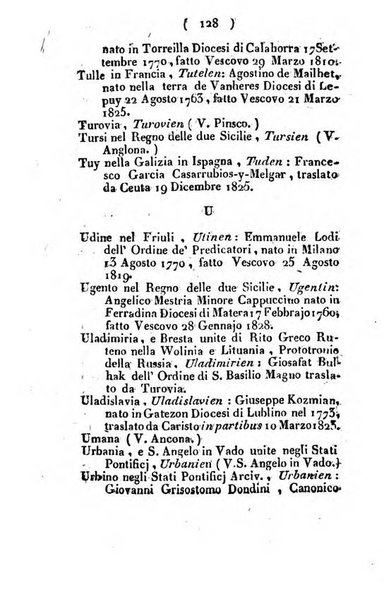 Notizie per l'anno ... secondo il martirologio romano..