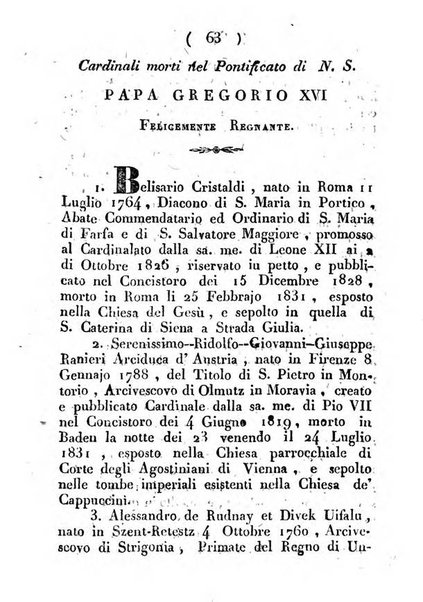 Notizie per l'anno ... secondo il martirologio romano..