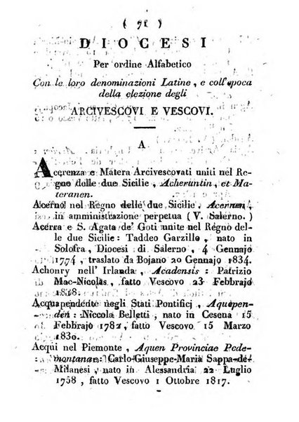 Notizie per l'anno ... secondo il martirologio romano..