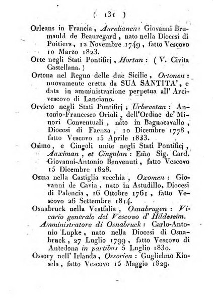 Notizie per l'anno ... secondo il martirologio romano..