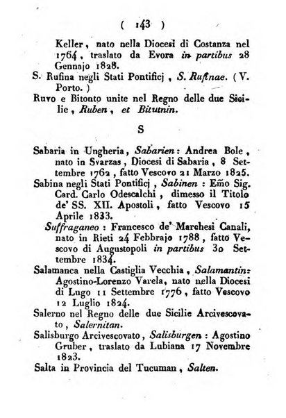 Notizie per l'anno ... secondo il martirologio romano..