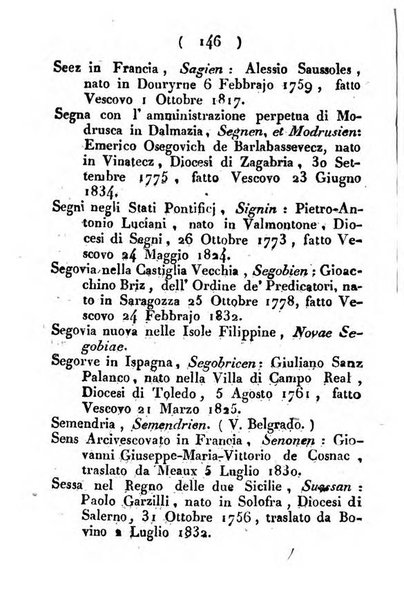 Notizie per l'anno ... secondo il martirologio romano..