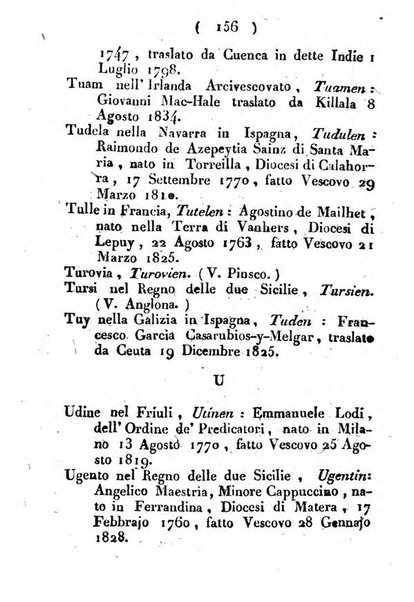 Notizie per l'anno ... secondo il martirologio romano..