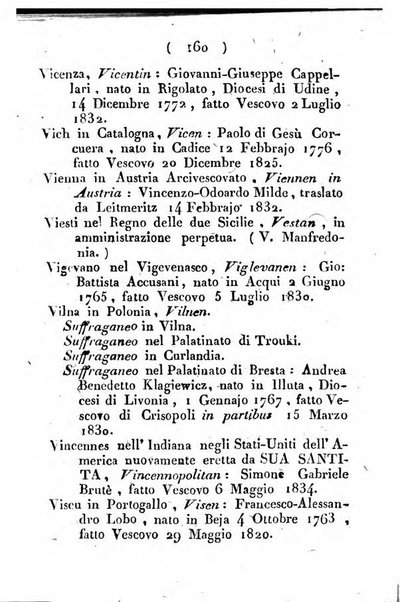 Notizie per l'anno ... secondo il martirologio romano..