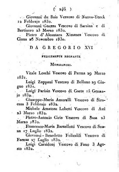 Notizie per l'anno ... secondo il martirologio romano..