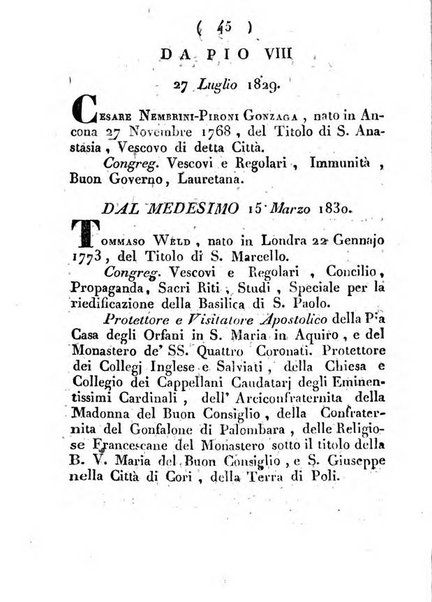 Notizie per l'anno ... secondo il martirologio romano..