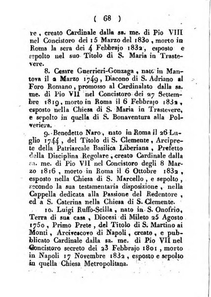 Notizie per l'anno ... secondo il martirologio romano..