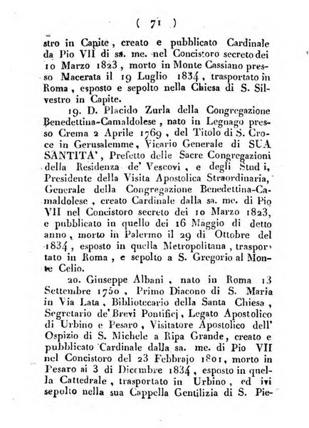 Notizie per l'anno ... secondo il martirologio romano..